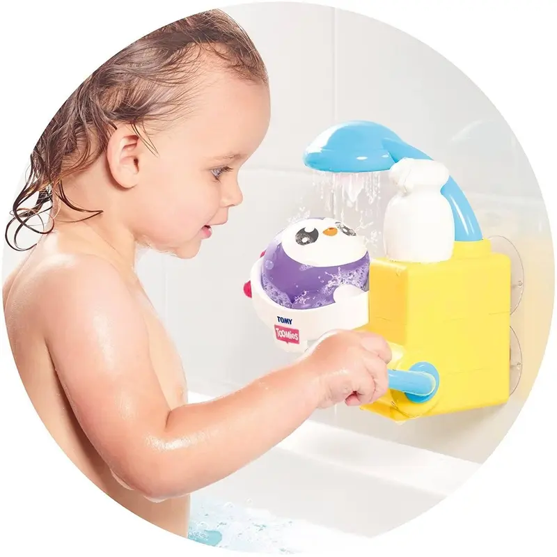 TOMY Toomies Shower & Scrub Penguin Baby Bath Toy Baby & Toddler