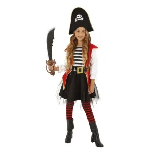 Pirate Girl Kids Fancy Dress Costume - Size Medium