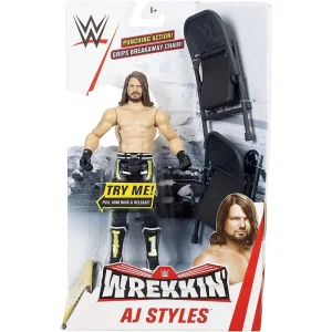 WWE GGP08 Wrekkin Aj Styles Action Figure with Accessories, 6 Inch Action Toys & Playsets