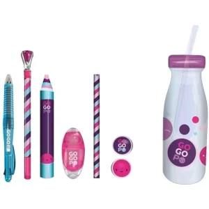 GOGOPO Back To School Milk Bottle Stationery Bundle - Pink