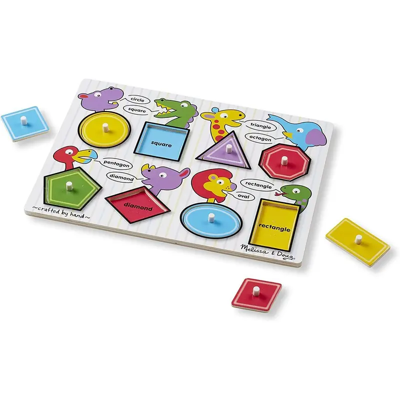 Melissa & Doug 13285 Shapes Peg Puzzle - 8 Pieces