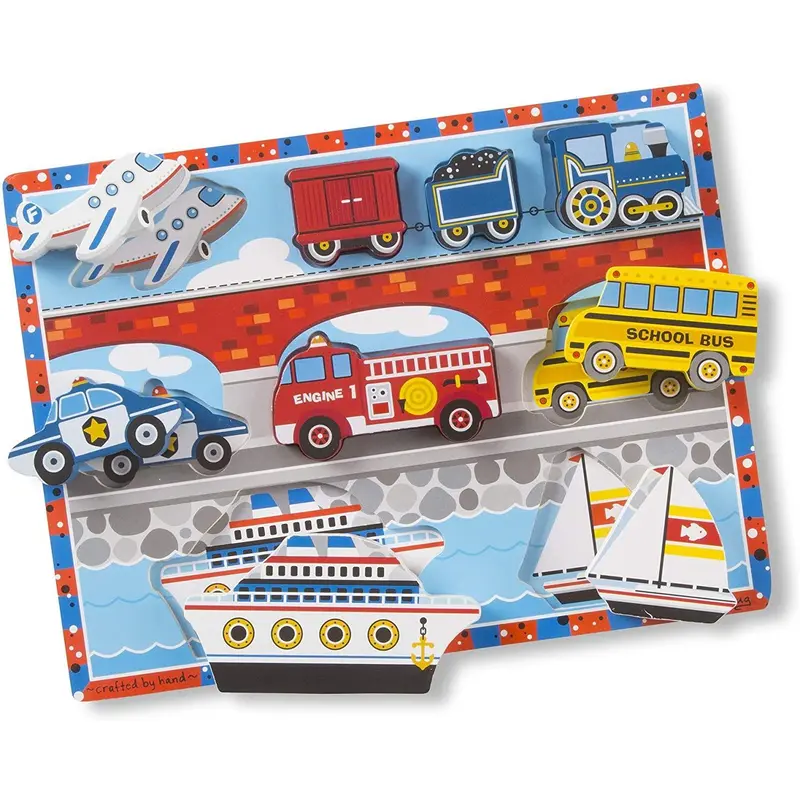 Melissa & Doug 13725 Vehicles Chunky Puzzle - 9 Pieces