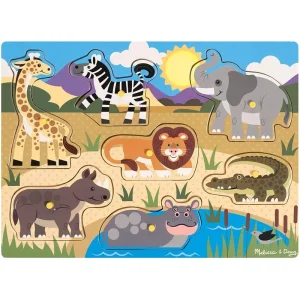 Melissa & Doug 19054 Safari Peg Puzzle - 7 Pieces