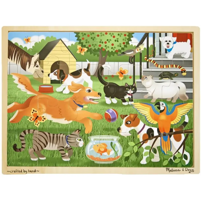 Melissa & Doug 19059 Pets Wooden Jigsaw Puzzle - 24 Pieces