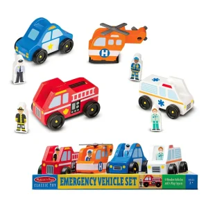 Melissa & Doug 19285 Emergency Vehicle Wooden Play Set