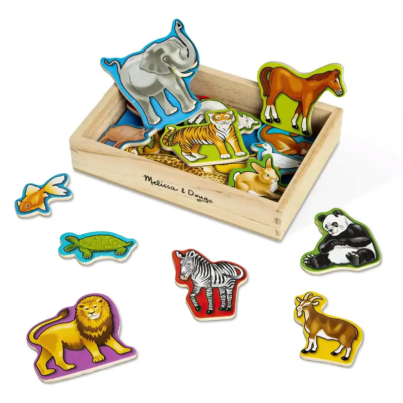 Melissa & Doug 20 Wooden Animal Magnets