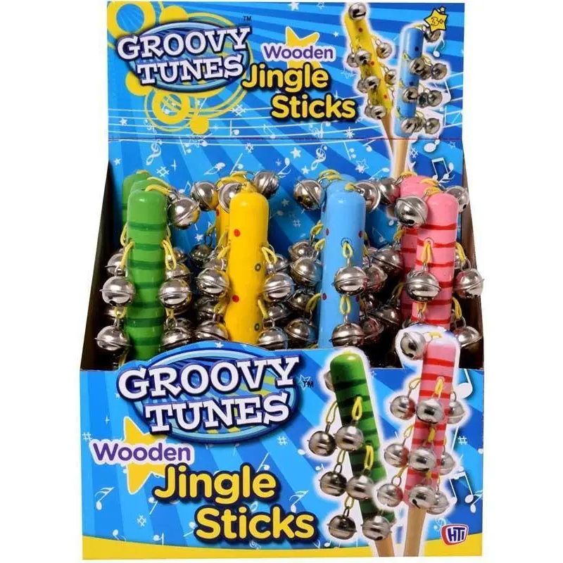 Groovy Tunes Wooden Jingle Stick - Assorted