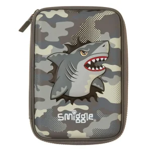 Smiggle Budz Character Hardtop Pencil Case, Shark Grey