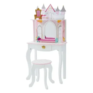 Teamson USA Kids Dreamland Princess Wooden Play Vanity Set