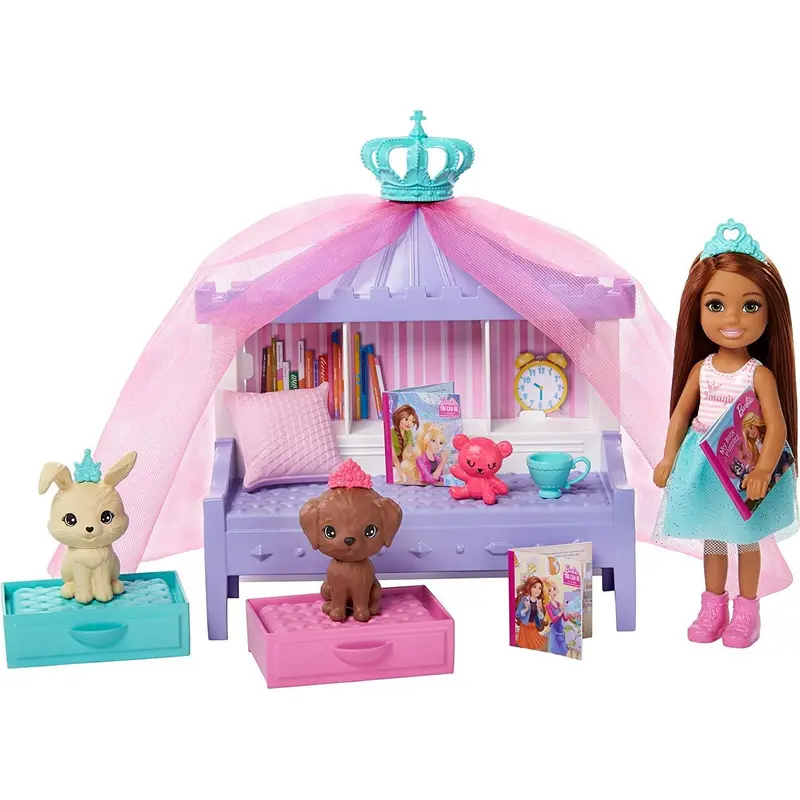 Barbie GML74 Princess Adventure Chelsea Princess Doll and Storytime Playset
