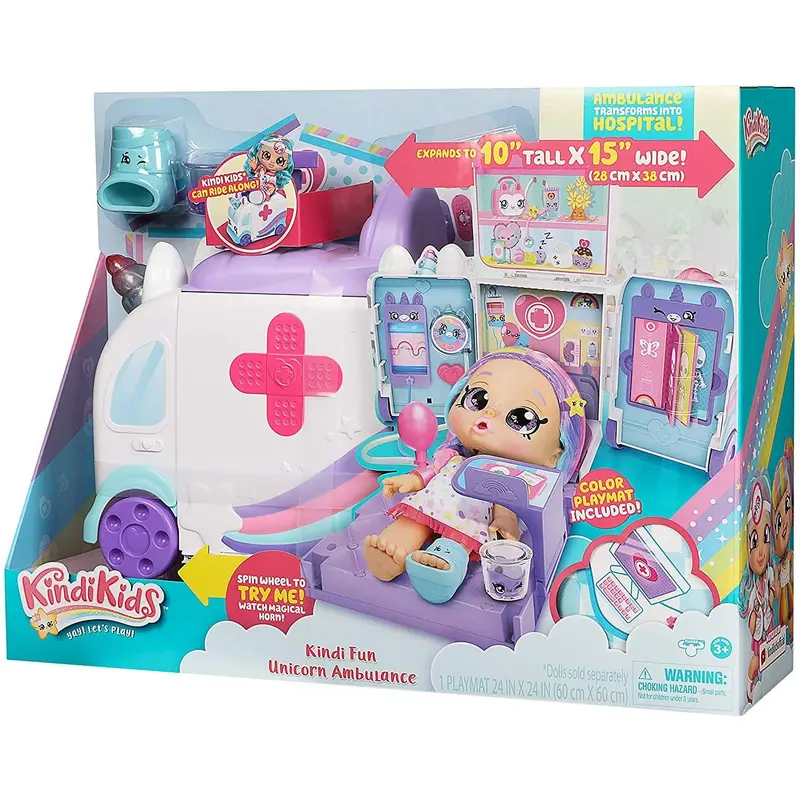 Kindi Kids Hospital Corner Unicorn Ambulance Playset