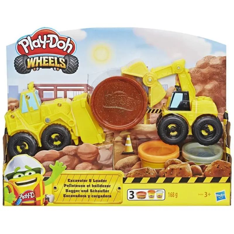 Play-doh Wheels Excavator and Loader Toy Construction Trucks