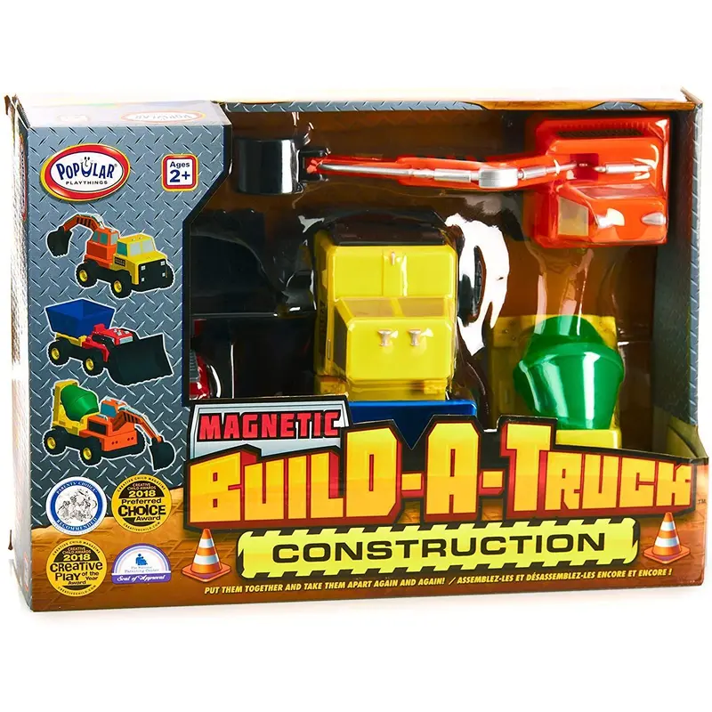 POPULAR PLAYTHINGS Magnetic Build-a-truck Construction Magnetic Toy Play Set