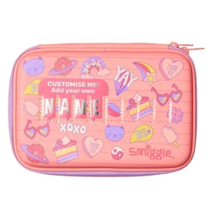 Smiggle Craze Id Hardtop Pencil Case Colour Coral