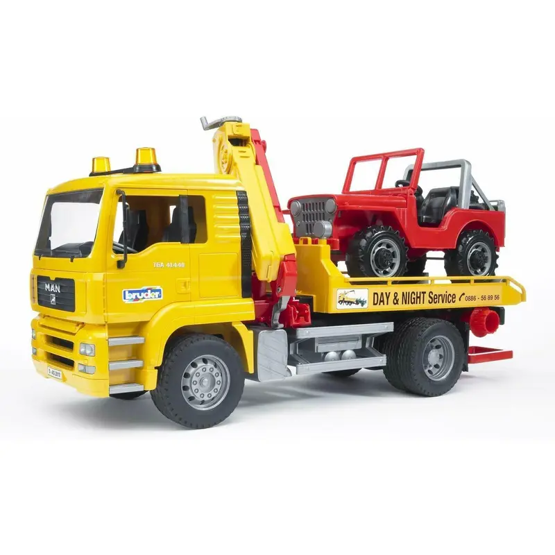 Bruder 02750 MAN TGA Tow Truck with Cross-field Vehicle