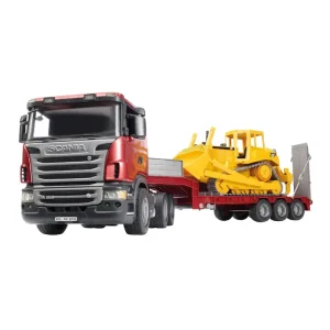 Bruder 03555 Scania R-series Low Loader Truck with Cat Bulldozer
