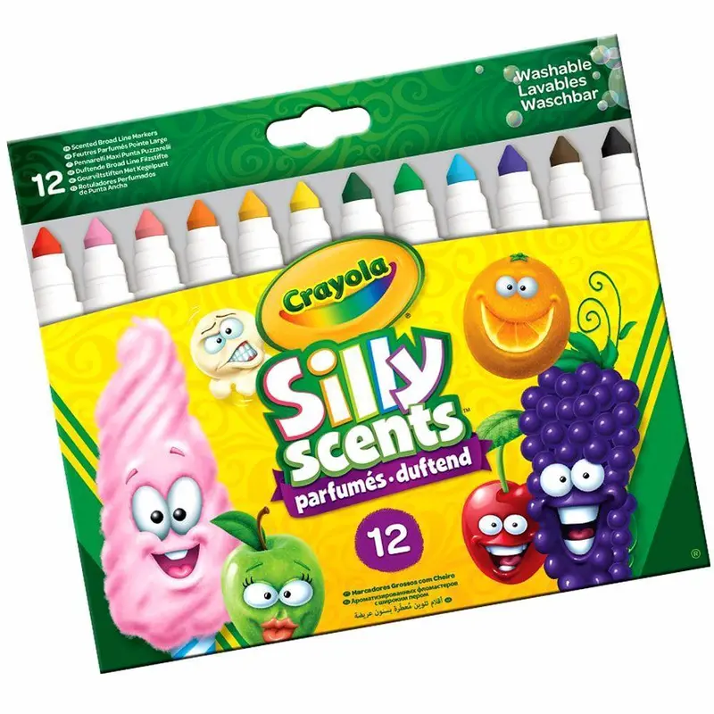Crayola Silly Scents Broadline Sweet Markers, 12 Colours