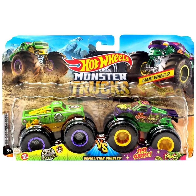 Hot Wheels Monster Trucks Demolition Doubles - A51 Patrol Vs Test Subject
