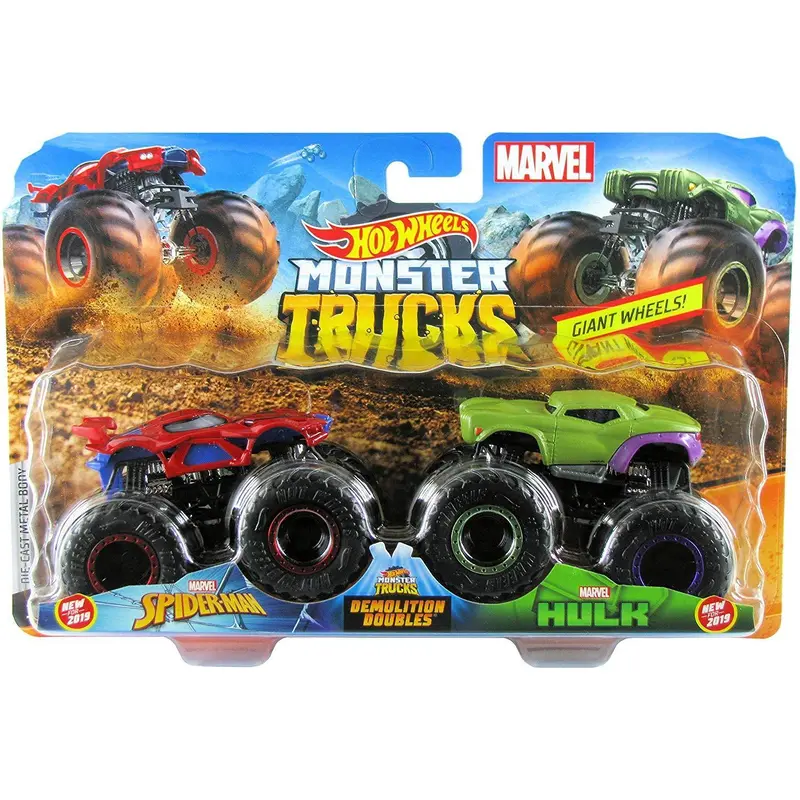 Hot Wheels Monster Trucks Demolition Doubles - Spiderman Vs Hulk