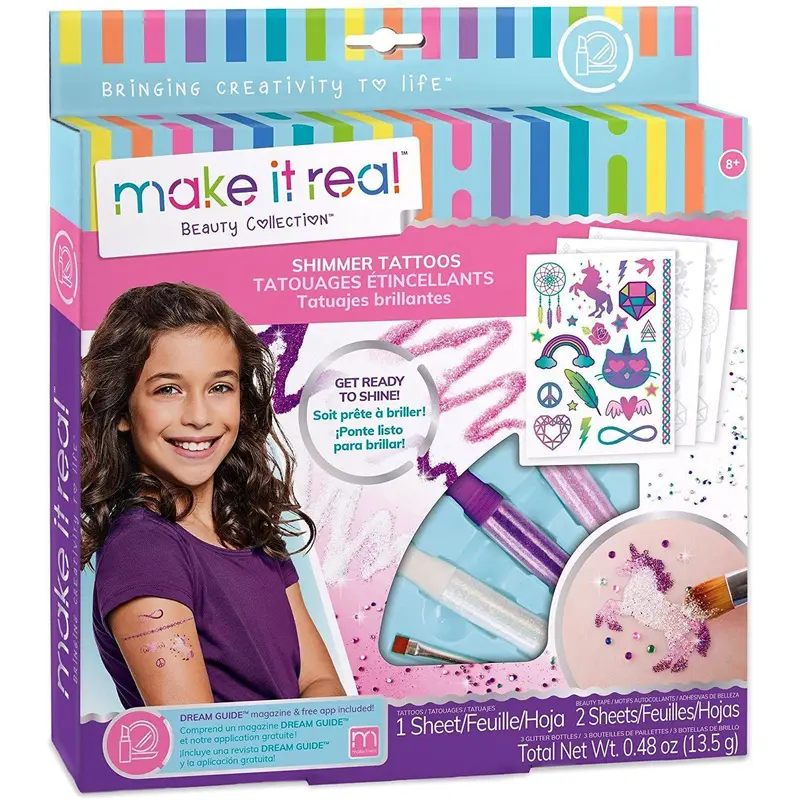 Make It Real Shimmer Tattoos - Temporary Tattoos For Girls