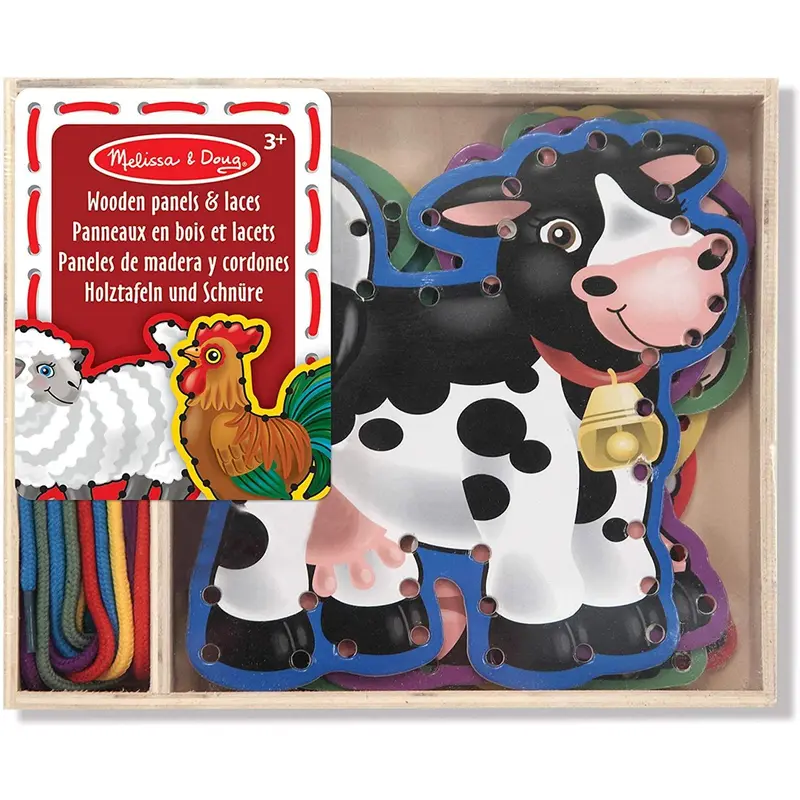 Melissa & Doug 13781 Animals Lace & Trace Farm Activity Set