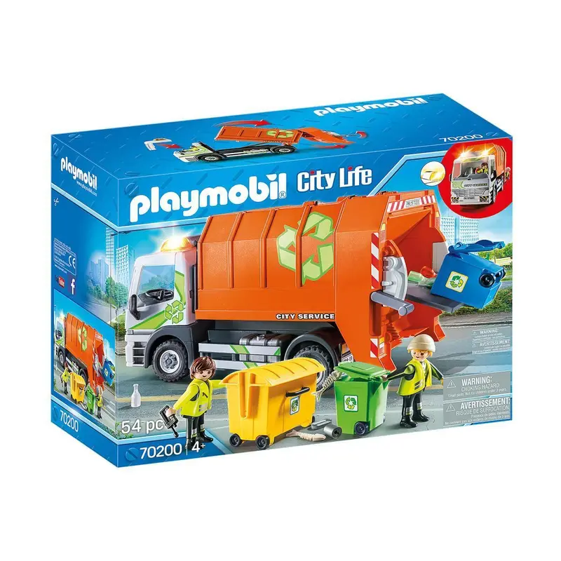 Playmobil 70200 City Life Vehicle World Recycling Truck with Flashing Lights
