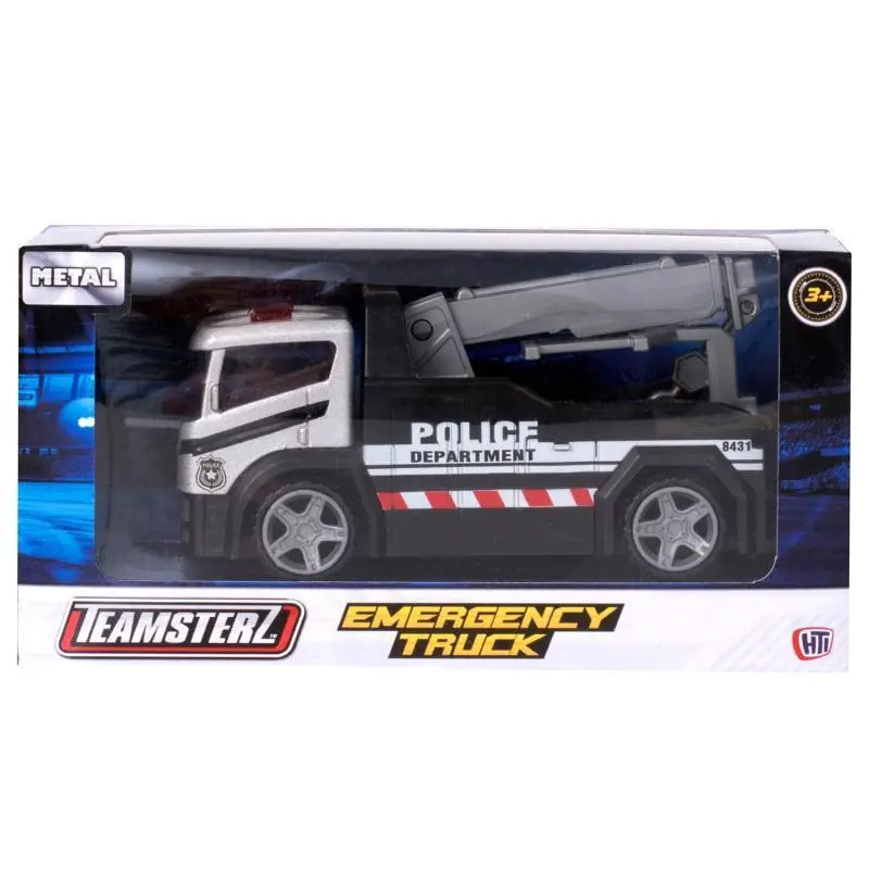 Teamsterz Metal Emergency Truck Vehicle - 4-inch Police Department Tow Truck