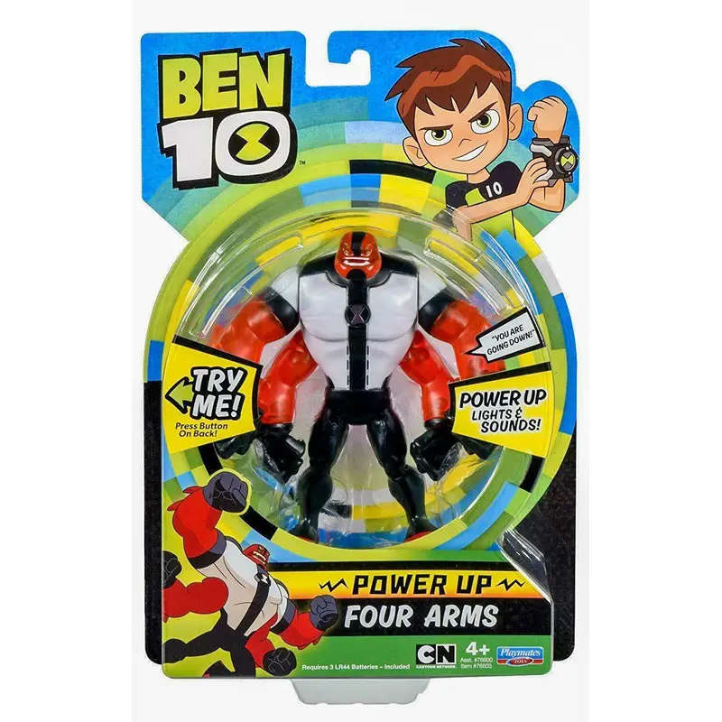 Ben 10 Deluxe Power Up Four Arms Action Figure Light & Sounds