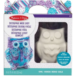 Melissa & Doug 40306 Decoupage Made Easy Owl Paper Mache Craft Kit