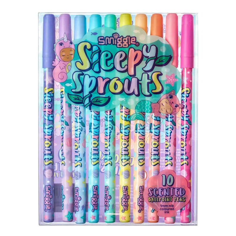 Smiggle Splash Sleepy Sprouts Scented Pen Pack X 10