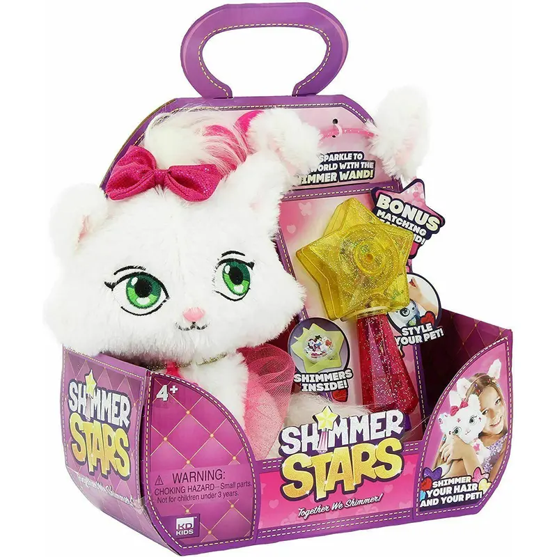 Shimmer Stars Twinkle Cat 28cm Plush - White
