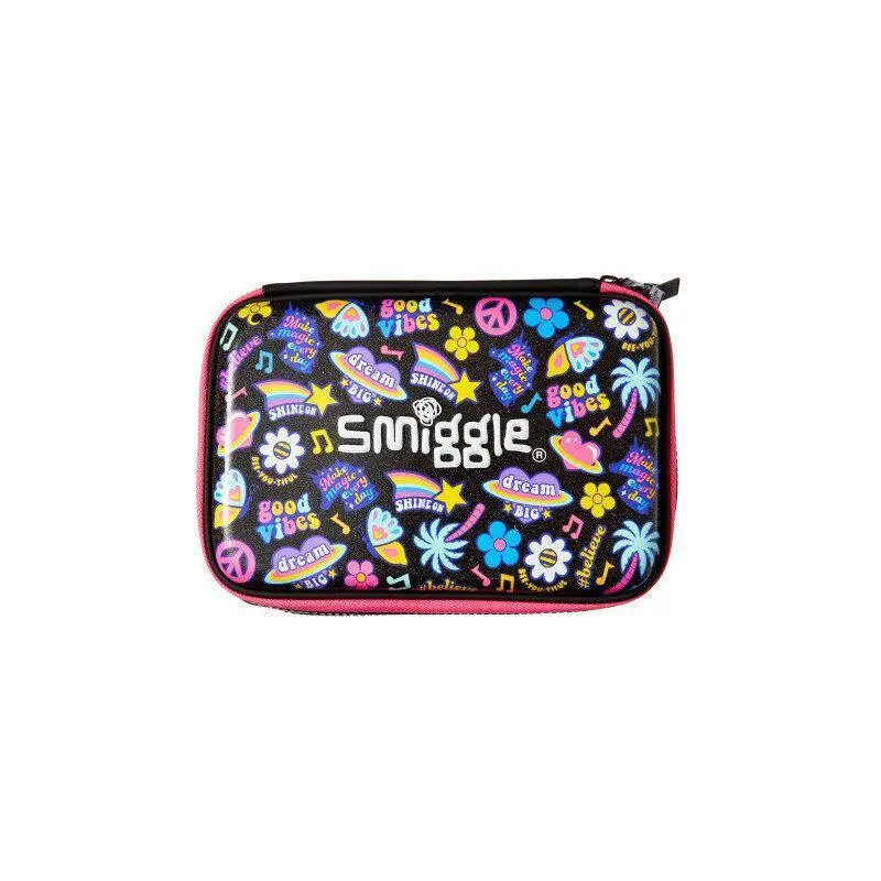 Smiggle Express Double Up Hardtop Pencil Case - Black