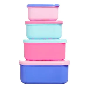 Smiggle Happy Snack N Stack Containers X 4 - Pink