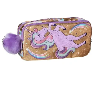 Smiggle Lulu Character Scented Pom Pom Pencil Case - Gold