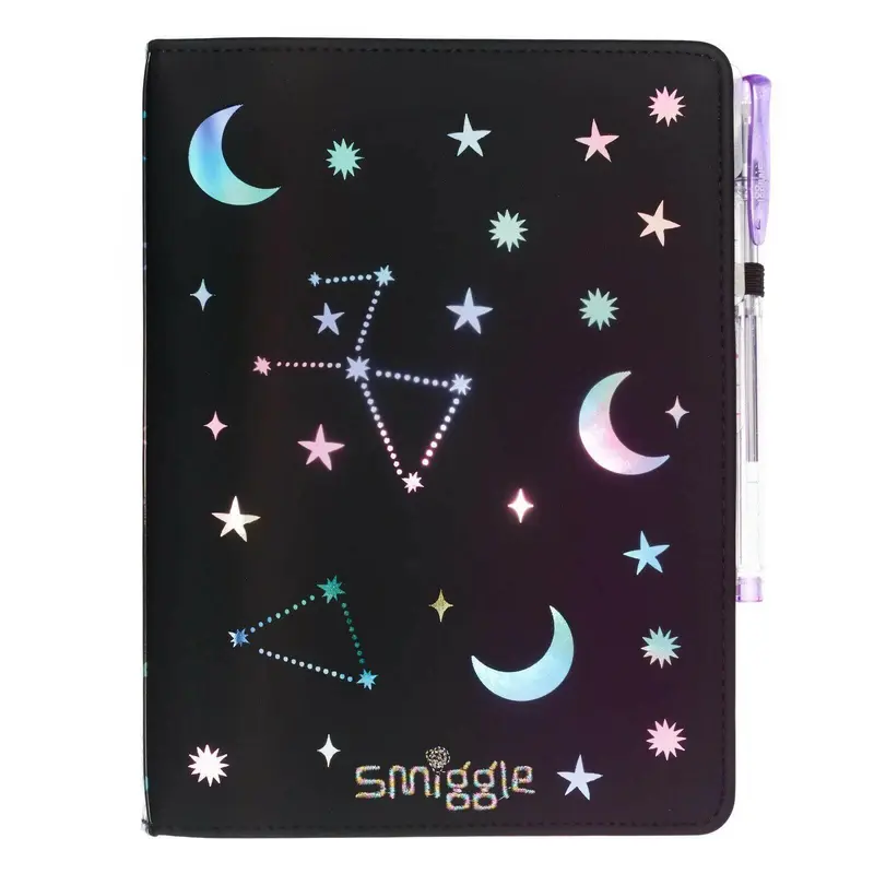 Smiggle Lunar A5 Notebook - Black