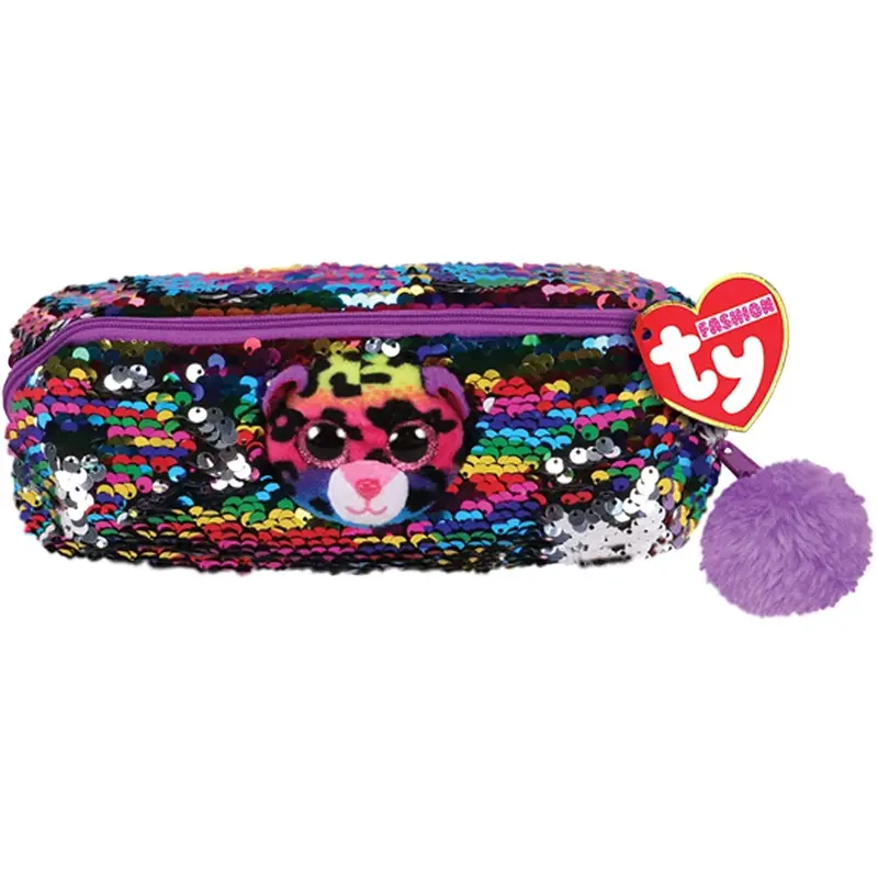 Ty Beanie Boo Dotty The Leopard Sequin Soft Toy Pencil Case 20cm
