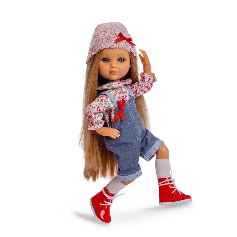 Berjuan 5820 Doll 35cm - Luxury Dolls Eva Articulated with Denim Overalls