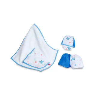Berjuan 6209 Outfit For 40cm Baby Susu Doll - White/blue