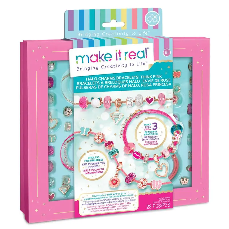 Make It Real Halo Charms Jewellery Bracelets Think Pink