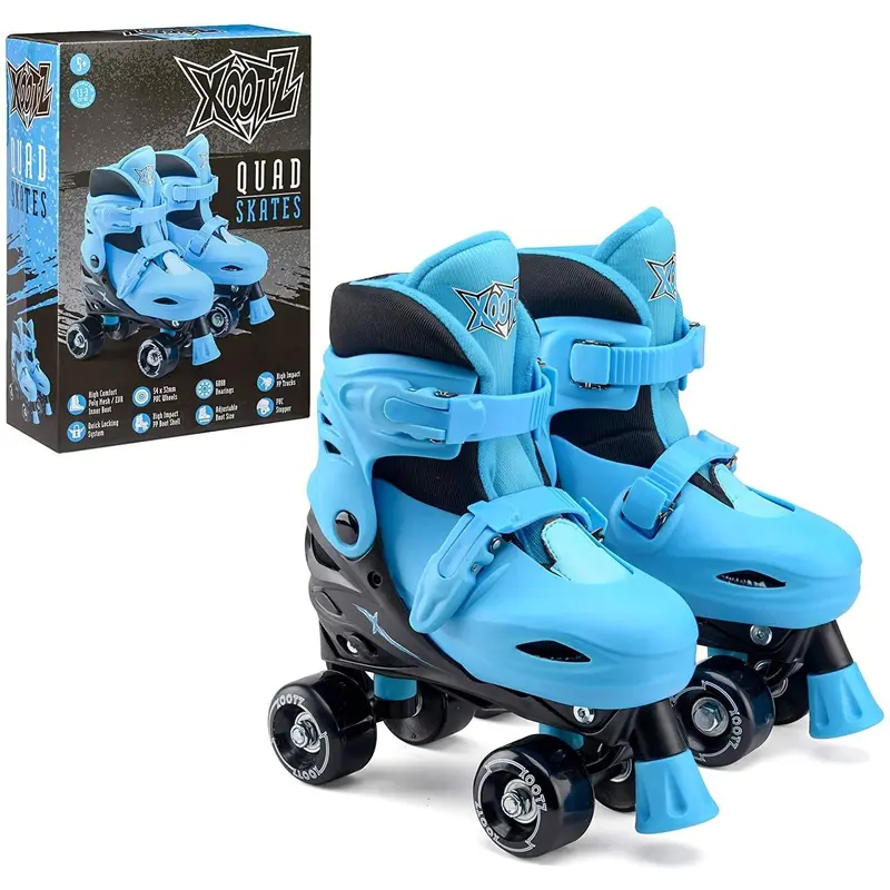 Xootz Boys Quad Skates, Beginner Adjustable Roller Skates, Blue/black, Small