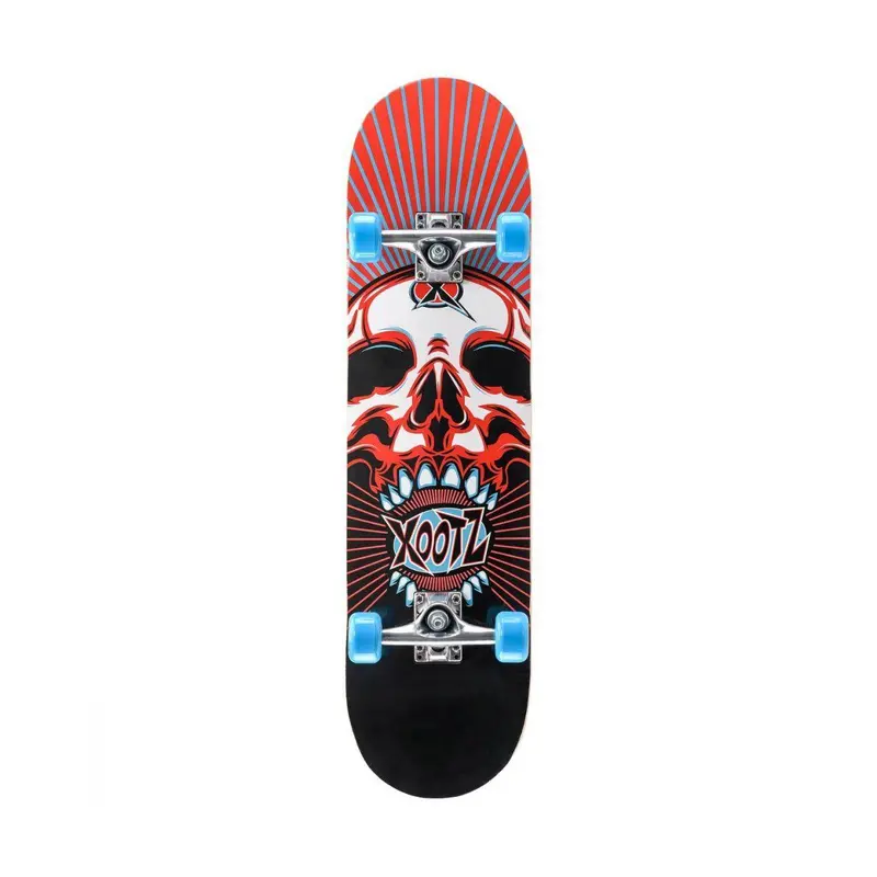 Xootz Double Kick Double Kick, 31-inch, Trick Skateboard, Skull
