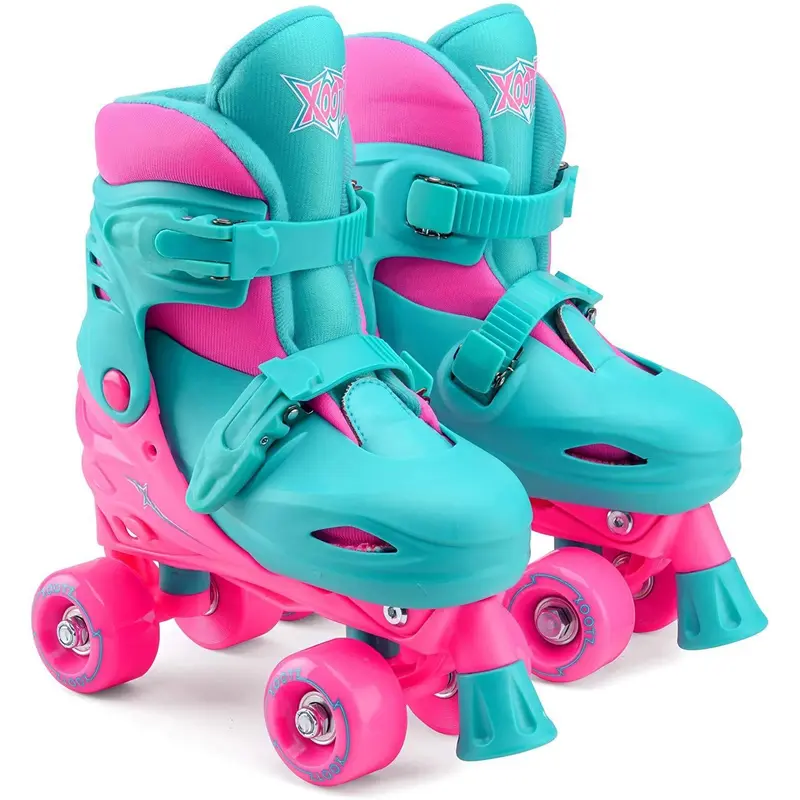 Xootz Kids Quad Skates, Beginner Adjustable Roller Skates Girls, Medium