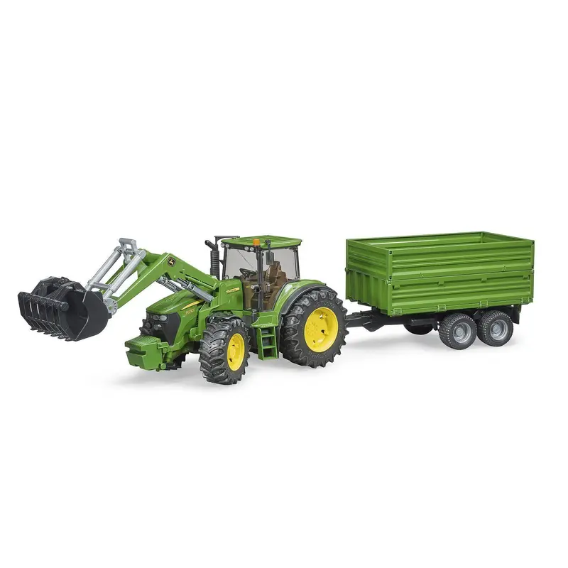 John Deere 7930 with Front Loader and Tandem Axle Transport Trailer