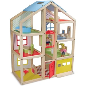 Melissa & Doug Hi-rise Wooden Dollhouse and Furniture Set