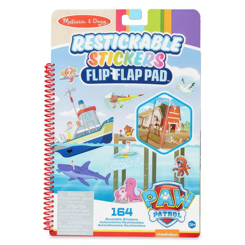 Melissa & Doug PAW Patrol Restickable Stickers Flip-flap Pad - Adventure Bay