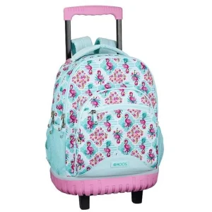 Moos Flamingo Turquoise Large Rucksack Trolley Bag