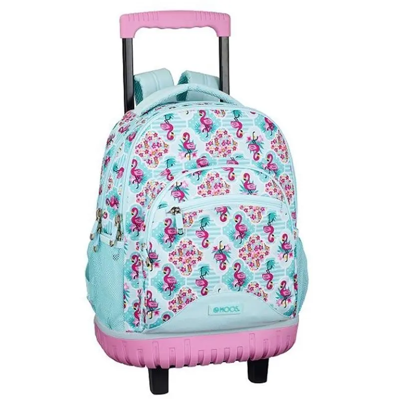 Moos Flamingo Turquoise Large Rucksack Trolley Bag