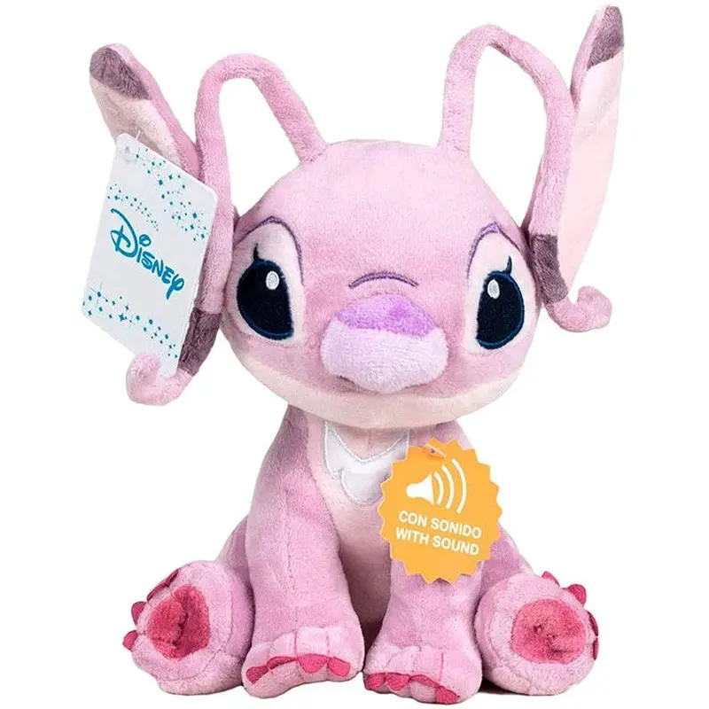 Disney Stitch Plush  Angel Soft Plush Toy with Sound 20cm - Pink