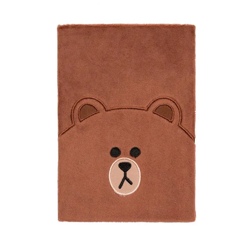 Line Friends A5 Plush Notebook - Brown