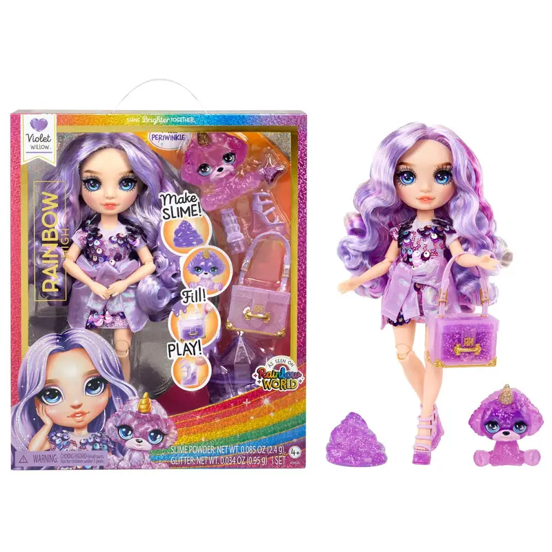 Rainbow High Violet (purple) with Slime Kit & Pet